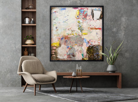 beautiful abstract art in minimalistic interior design home