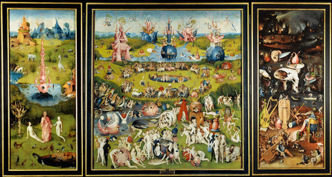 "The Garden of Earthly Delights" is a triptych painting by Hieronymus Bosch