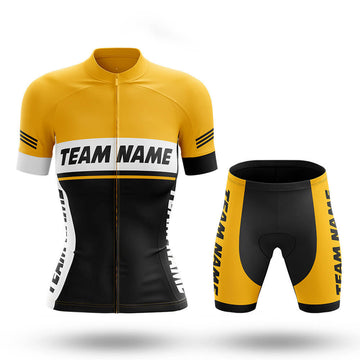 Custom Team Name M1 Yellow - Women's Cycling Kit-Full Set-Global Cycling Gear