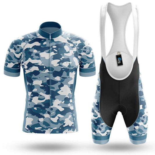 Blue Camo Cycling Jersey Bibs Only / S