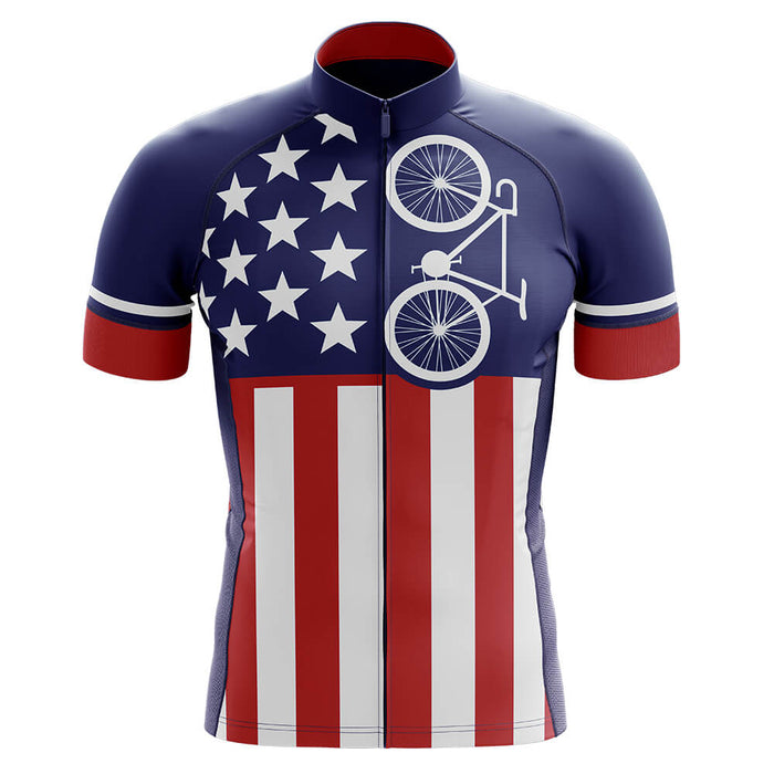 USA Flag - Men's Cycling Kit Bike Jersey and Bib Shorts– Global Cycling ...