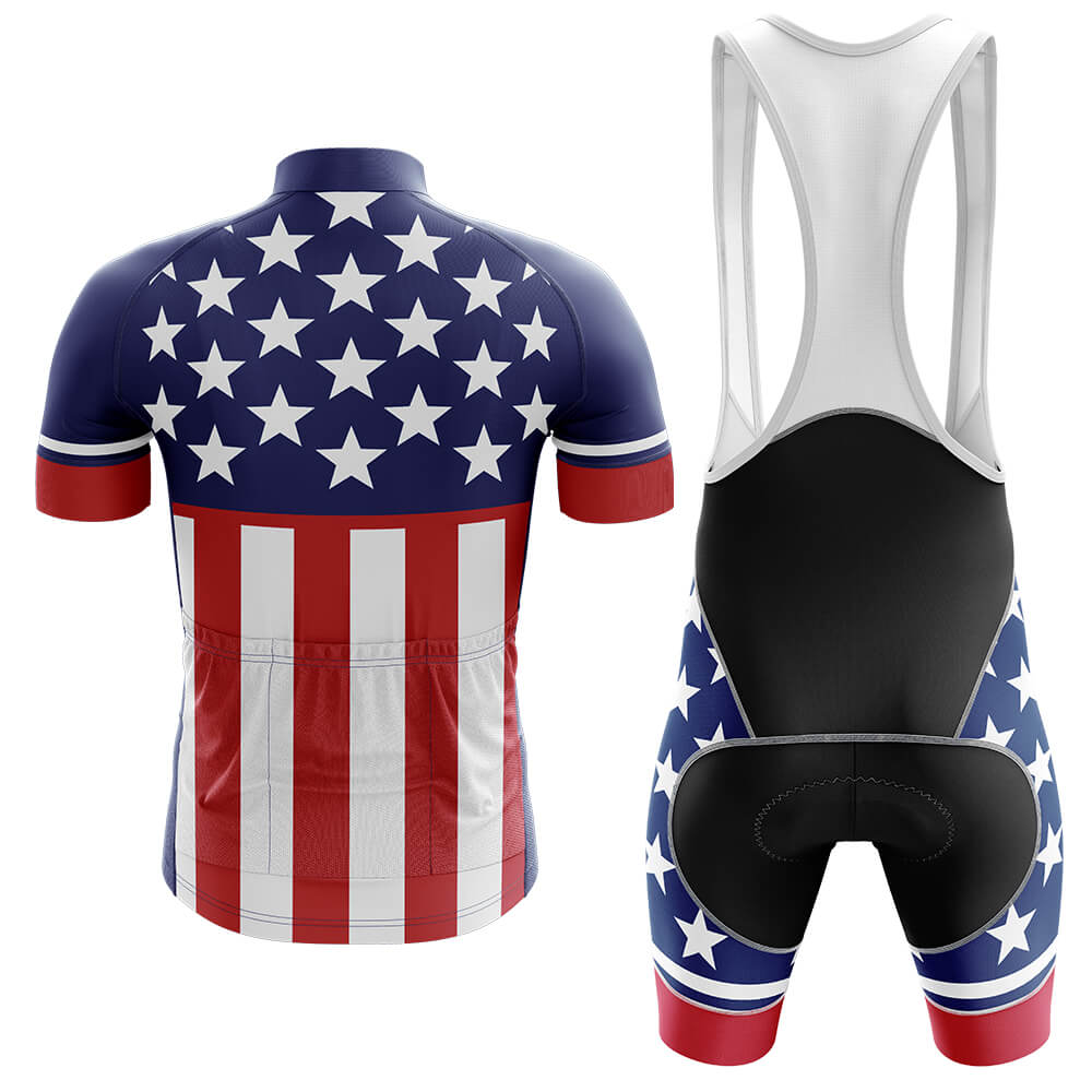 USA Flag - Men's Cycling Kit Bike Jersey and Bib Shorts - Global ...