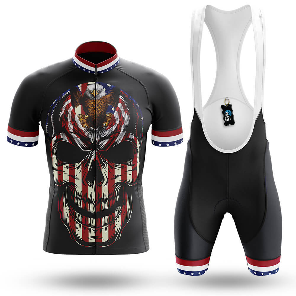 USA Flag Skull - Men's Cycling Kit-Full Set-Global Cycling Gear