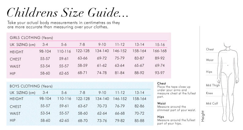 children's size guide