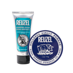 reuzel holiday gift guide merry and bright featuring grooming cream and fiber pomade