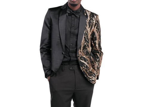 Men's Shawl Collar Sequins Blazer ENE Trends