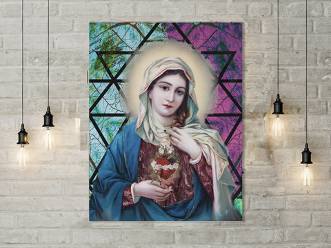 Mary Sacred heart Image Photo Canvas Painting mary sacred heart meaning