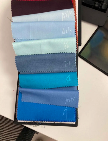 Blue, Coral blue, teal, color swatch for suit ENE Trends
