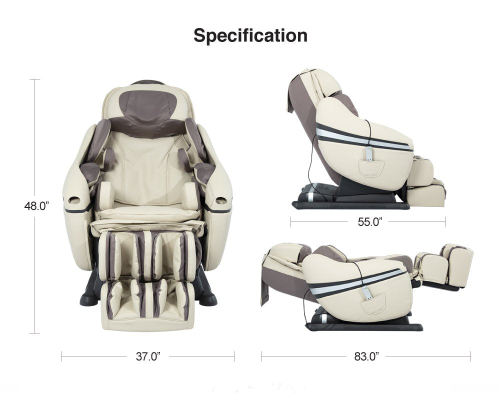 Inada Dreamwave 3D Massage Chair - 37(38) x 55(83) x 48(30) inch
