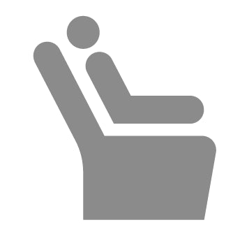 a grey icon of a person sitting in a chair