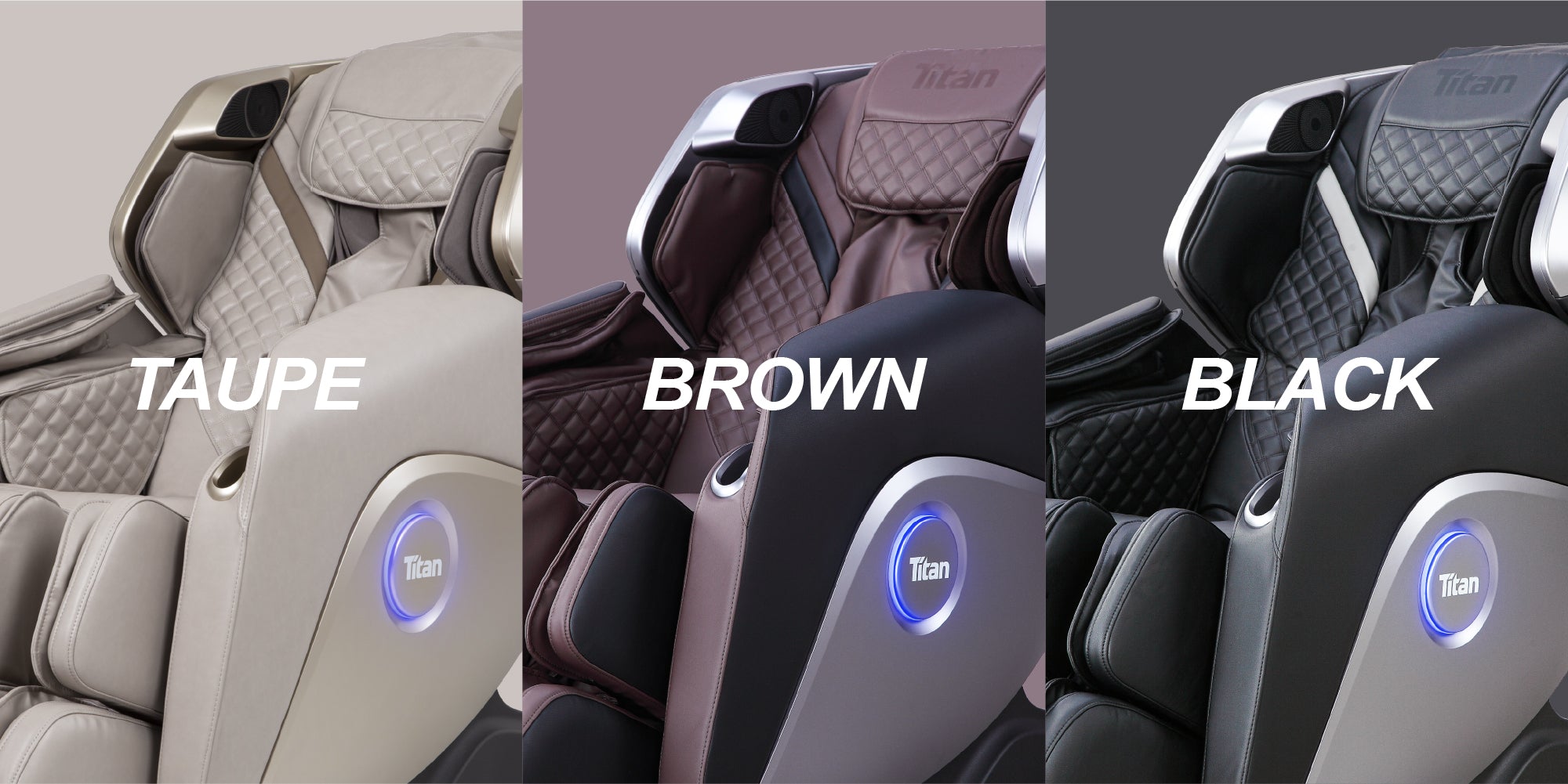 Titan Elite 3D Massage Chair - Taupe, Brown and Black colors