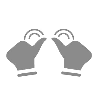 a grey icon of hands