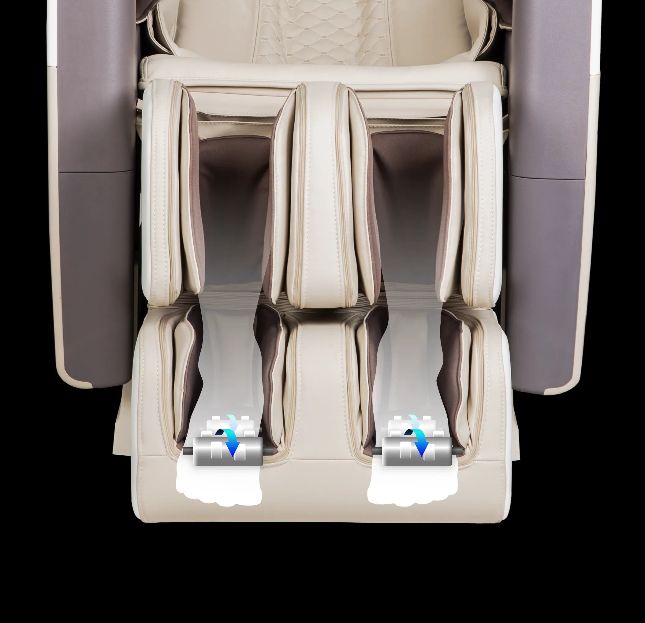 a massage chair with four legs