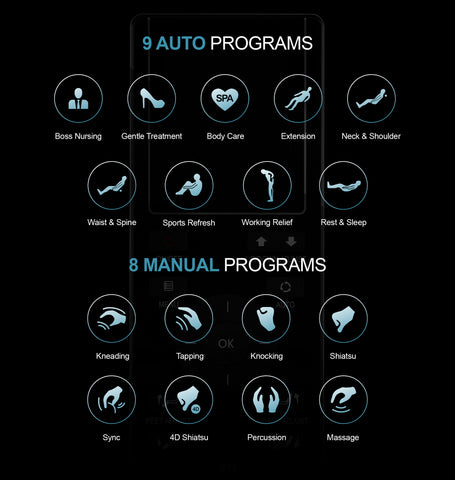 9 Auto Programs & 8 Manual Programs