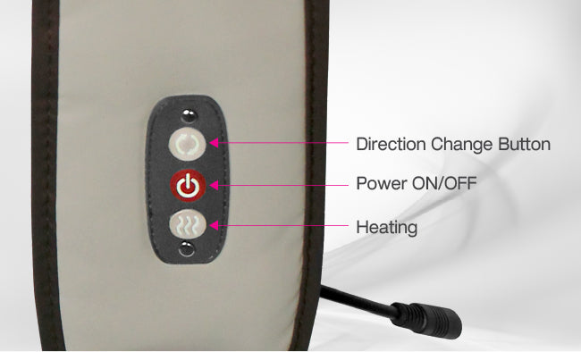 direction change button, power on/off, heating button