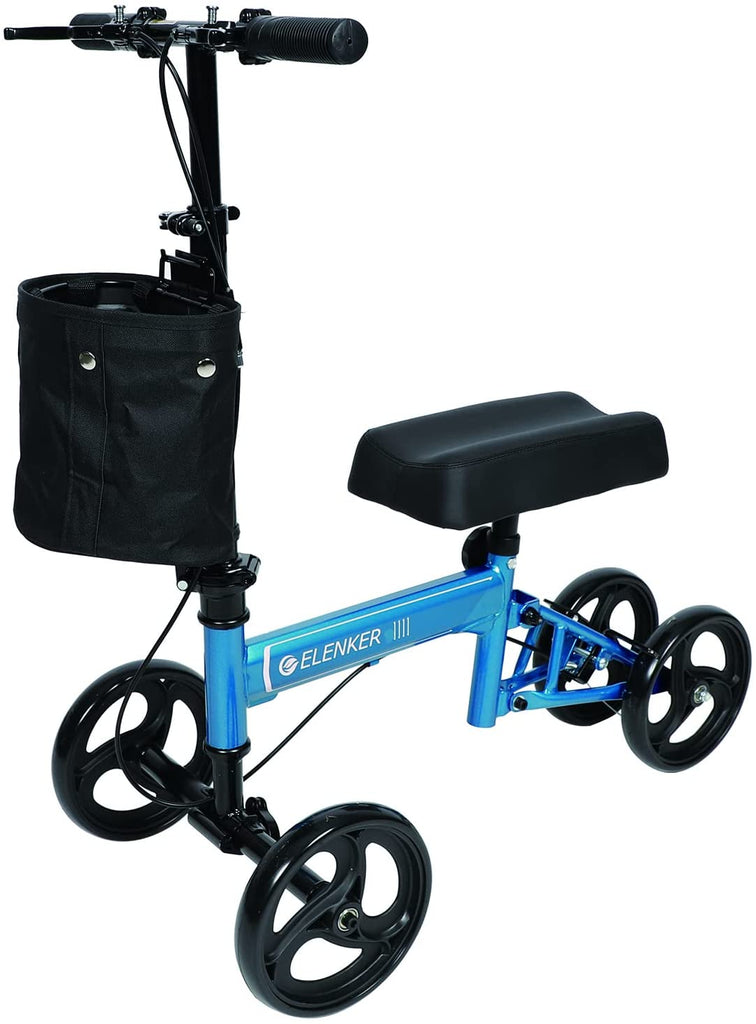 JG9156 ELENKER® Knee Scooter Foldable Best Crutches Alternative Blue ...