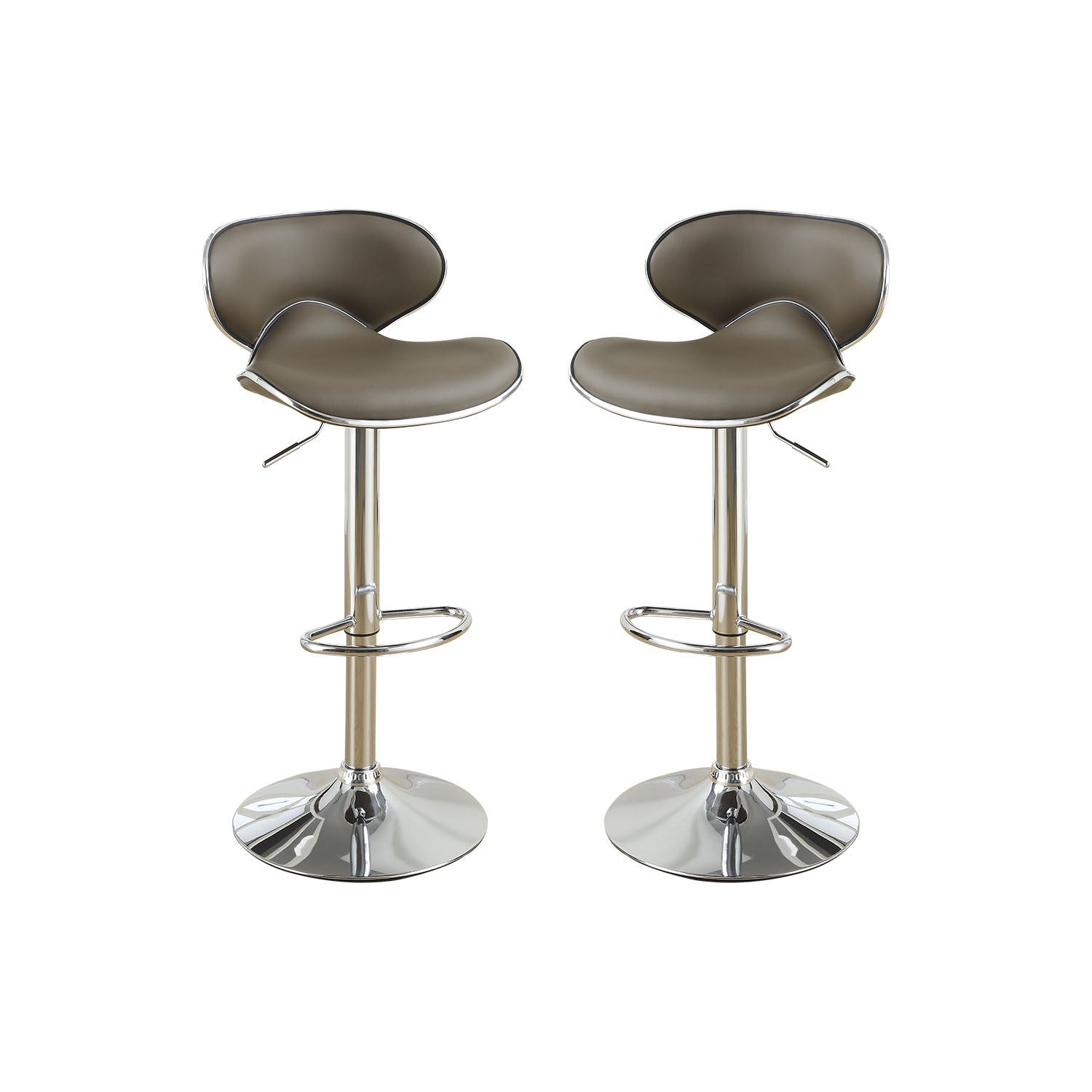 1st Choice Adjustable Espresso Faux Leather Bar Stool - Set of 2