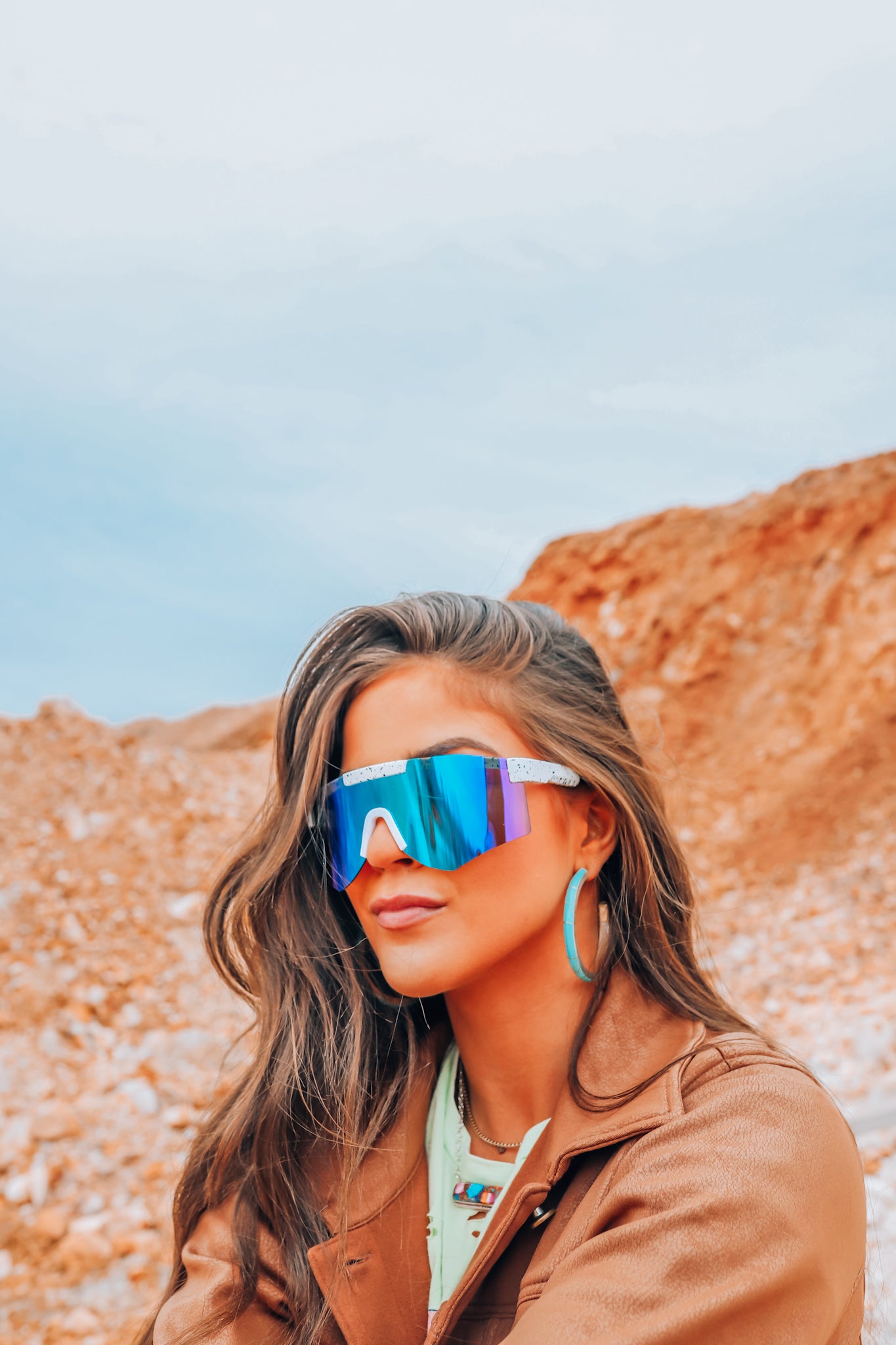 White Sport Sunglasses - Front Porch Boutique, LLC.