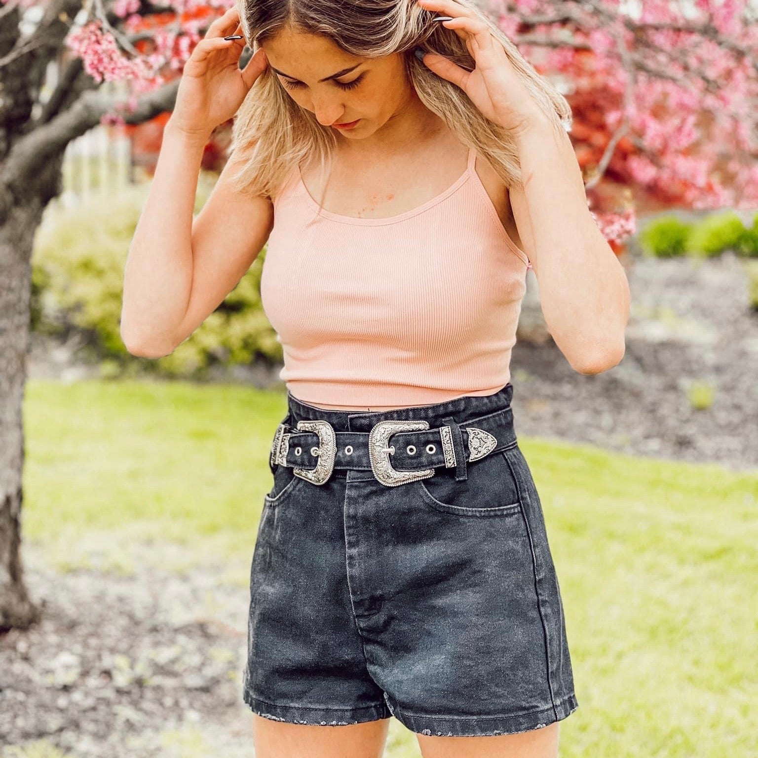 High Rise Cuffed Denim Shorts - Front Porch Boutique, LLC.