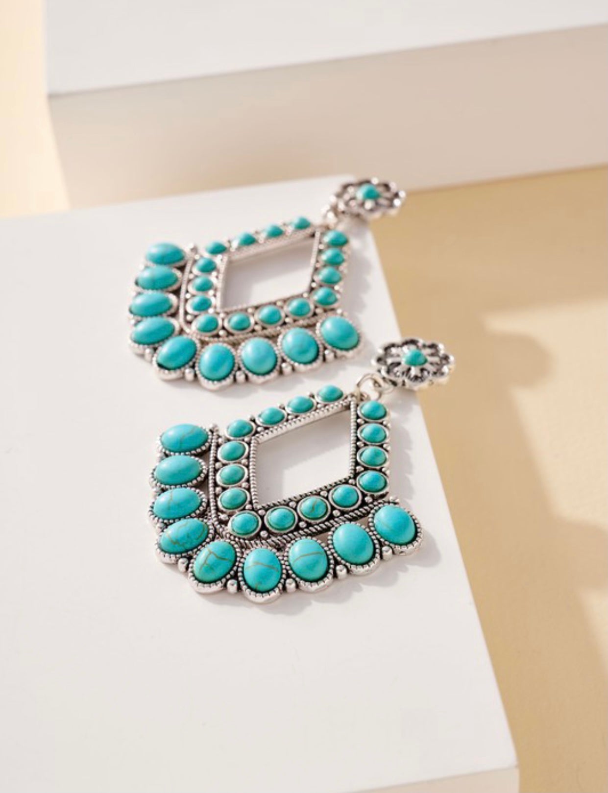 Buy The Indus Connection Teal Stone Drop Paachi Earrings for Women at  Amazon.in