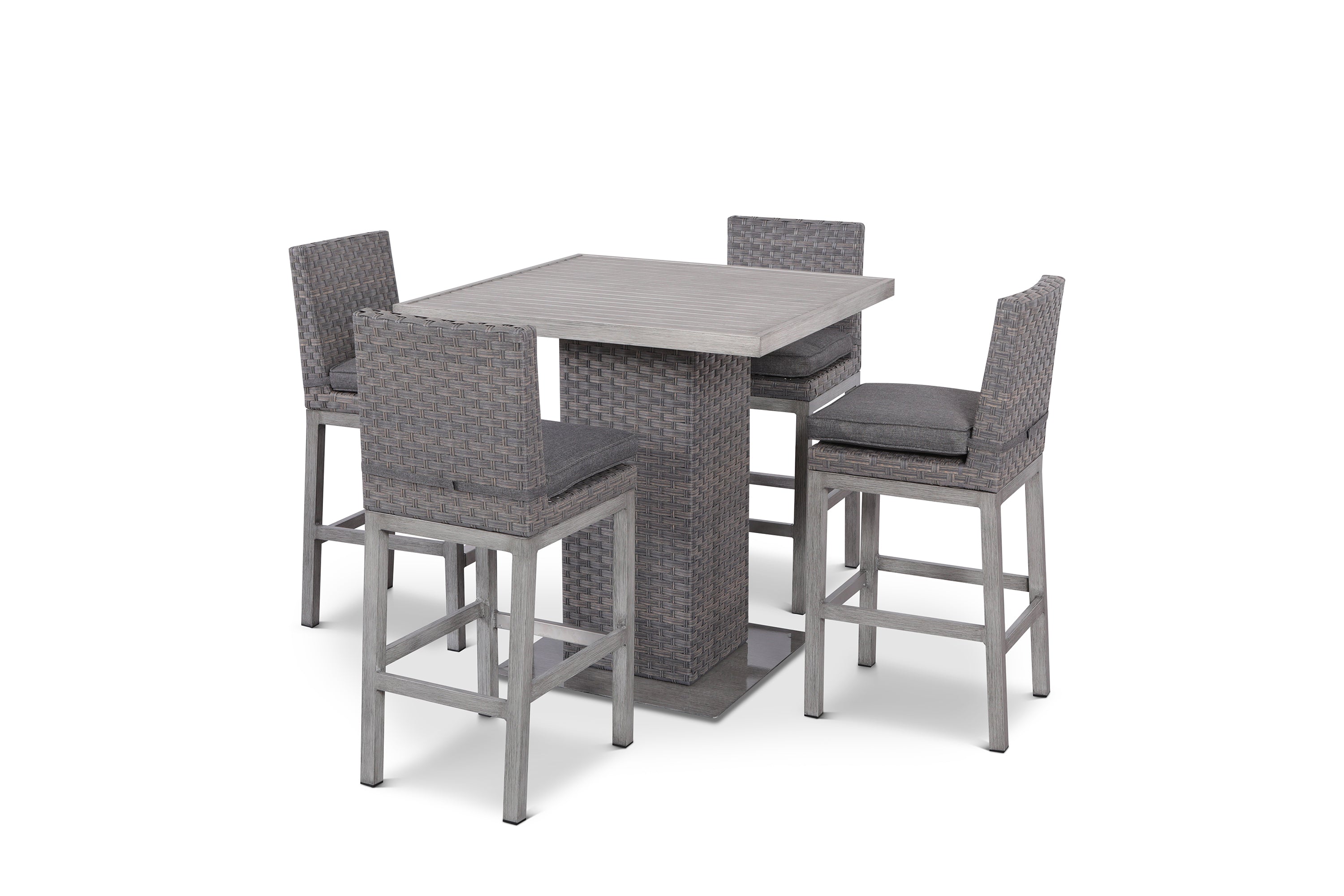 grey wicker bar set