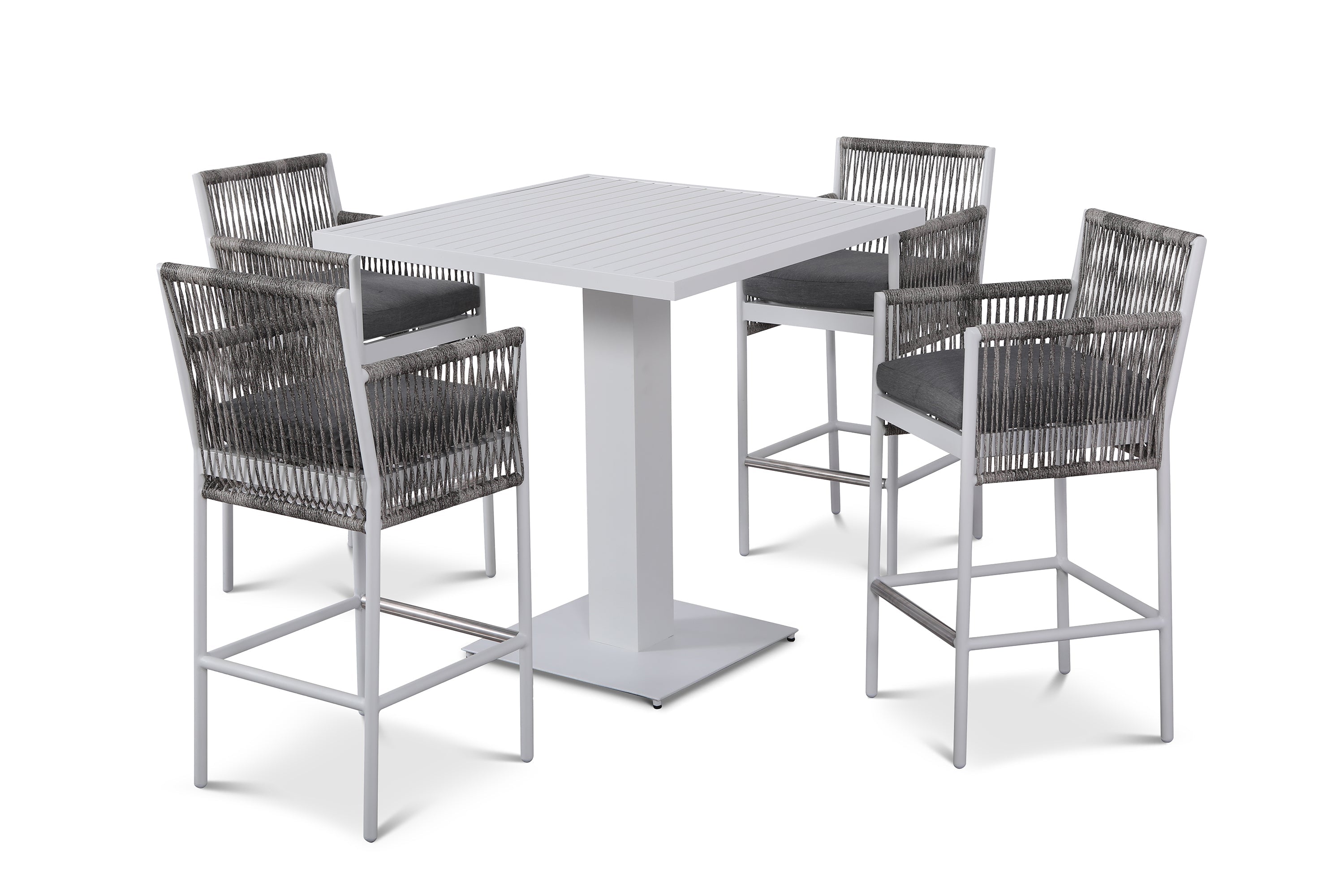 grey wicker bar set