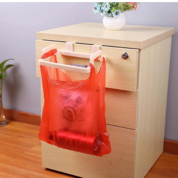 Soporte porta bolsa para puerta - Soporte para bolsas de basura cocina