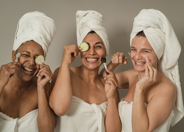 3 mums practising self care and supporting one another