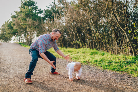 Dad cares about child