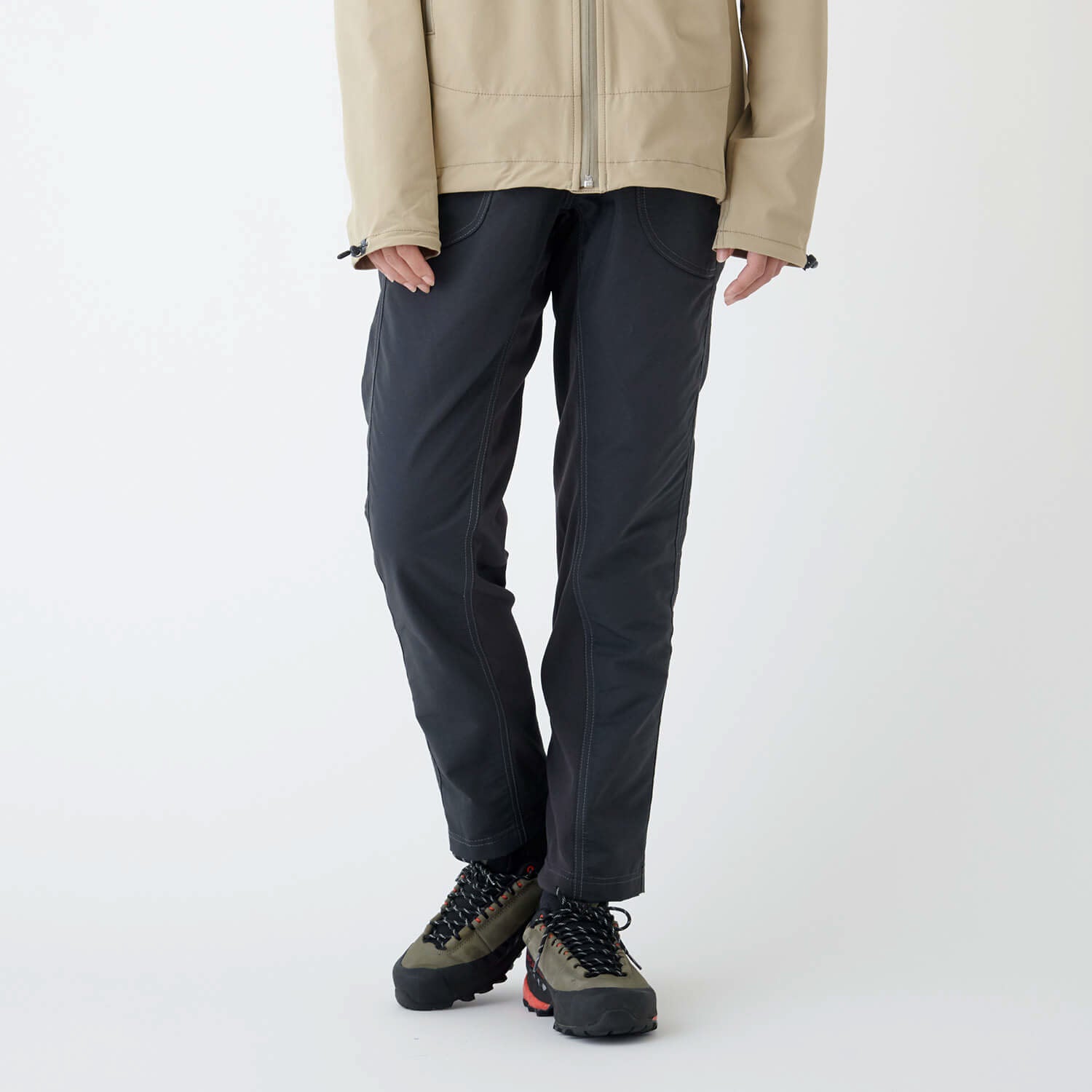 and wander 60 40 cloth rib pants ブラック 00 - ワークパンツ