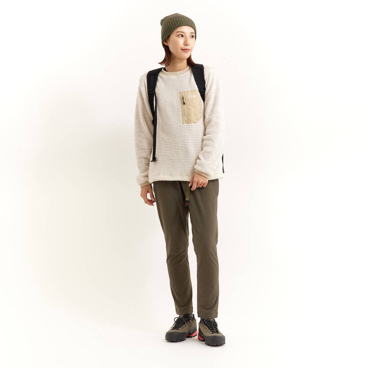 MENs XS  マウンテンハードウェア YAMAP別注 ポーラテック ハイロフト グリッド クルー Porlartec Hi-loft Grid Crew フリース セーター MOUNTAIN HARDWEAR OE8113 アイボリー系