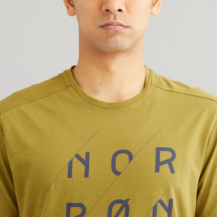 NORRONA（ノローナ）/29コットン スラントロゴTシャツ/カーキ/MENS