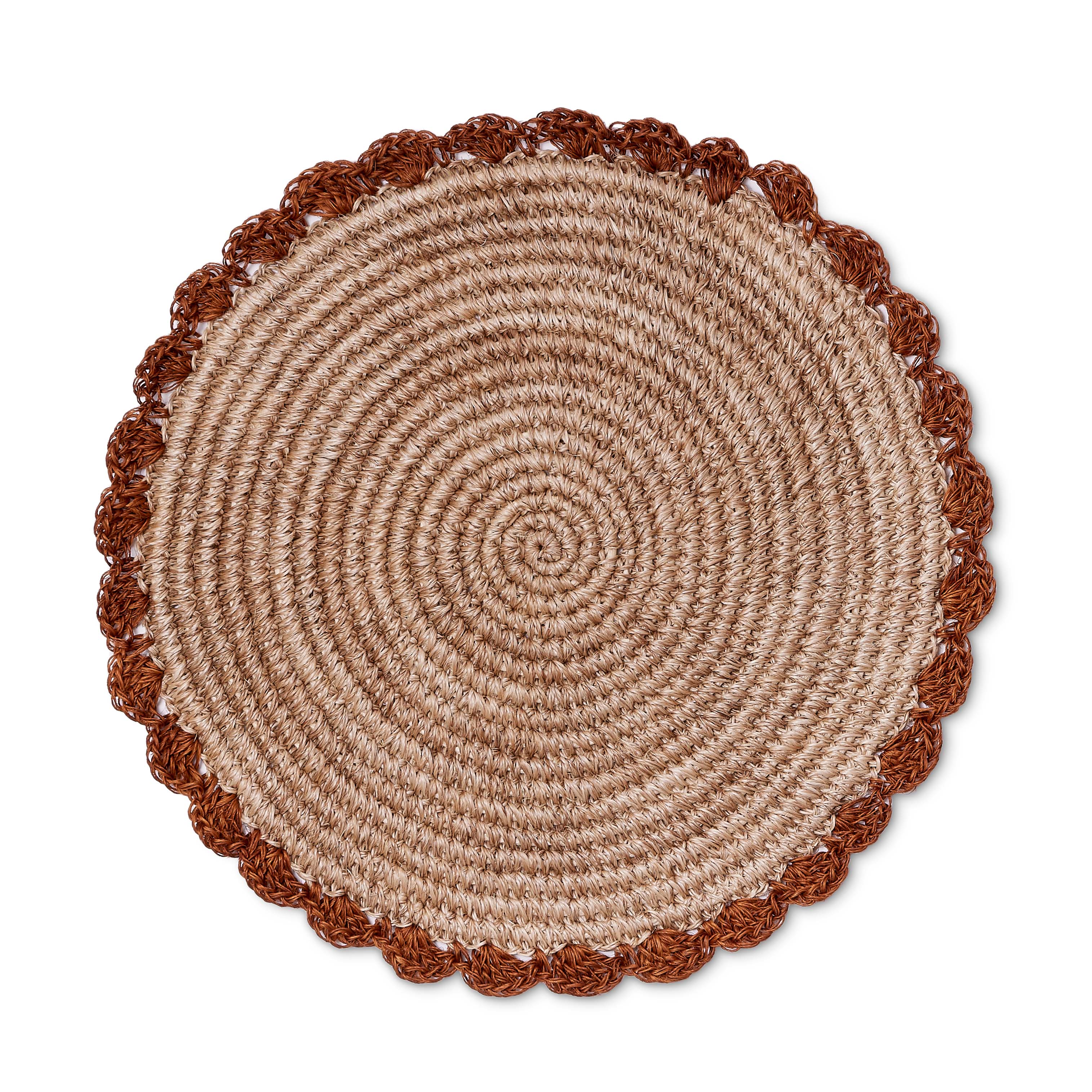 St. Frank Scalloped Fique Placemats, Set of 4, Rust - STF_Placemat_Rust_cutout_DEC-KIT-TAB-FIQ-COL-PLA-RUS-004_1