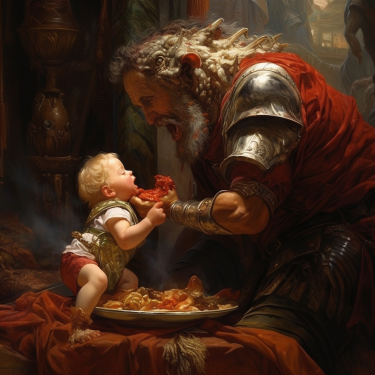 Cronos devours his son in Greek mythology