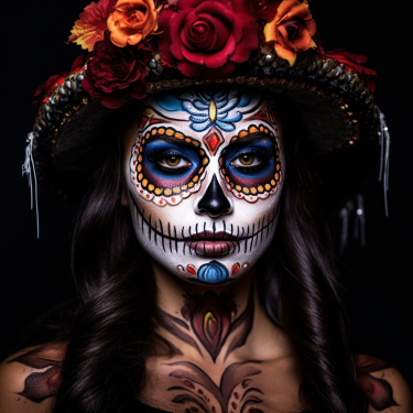 maquillage tête de mort mexicaine femme