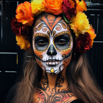 maquillage tête de mort crâne mexicain couleur