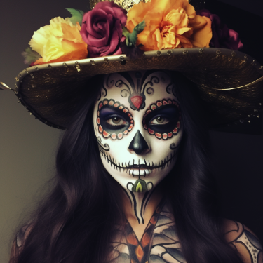 maquillage tête de mort mexicaine noir