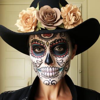 maquillage tête de mort mexicaine facile