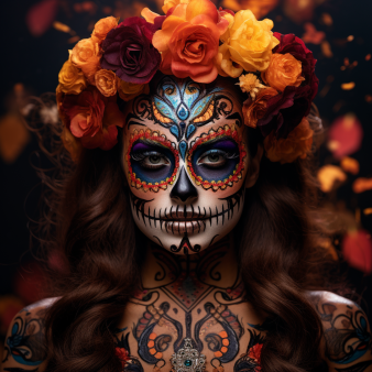 maquillage tête de mort mexicaine