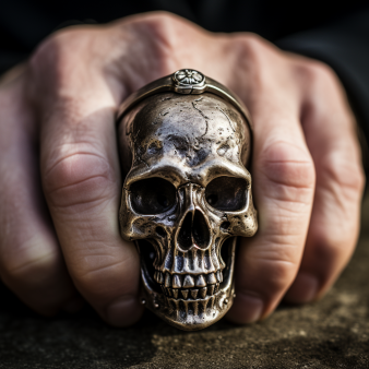 grosse bague homme tête de mort