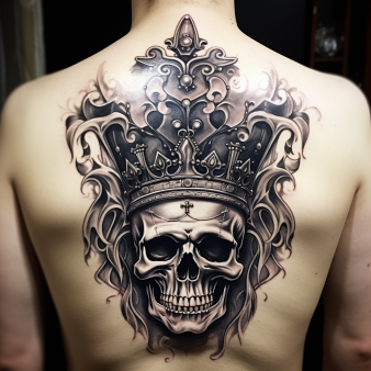 tatouage tête de mort couronne