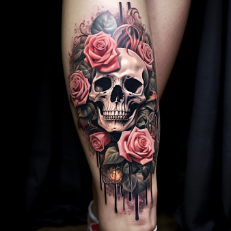 tatouage tête de mort rose sexy