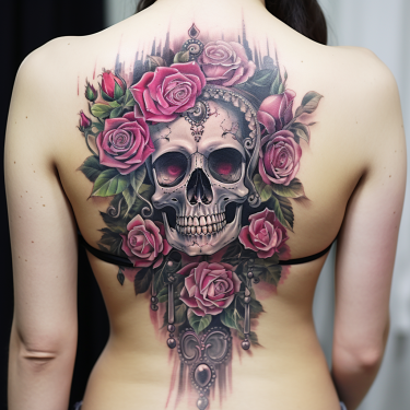 tatouage tête de mort femme