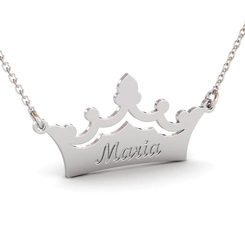 Collar con colgante de nombre corona grabado personalizado – StarCrossed Jewelry & Charms