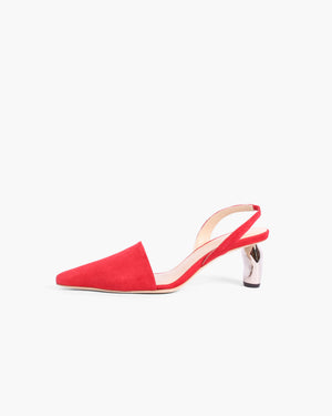 red silver heels