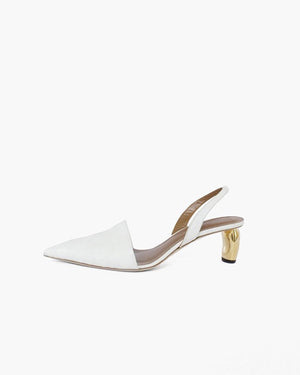 Conie Slingbacks Heels Croc White + 