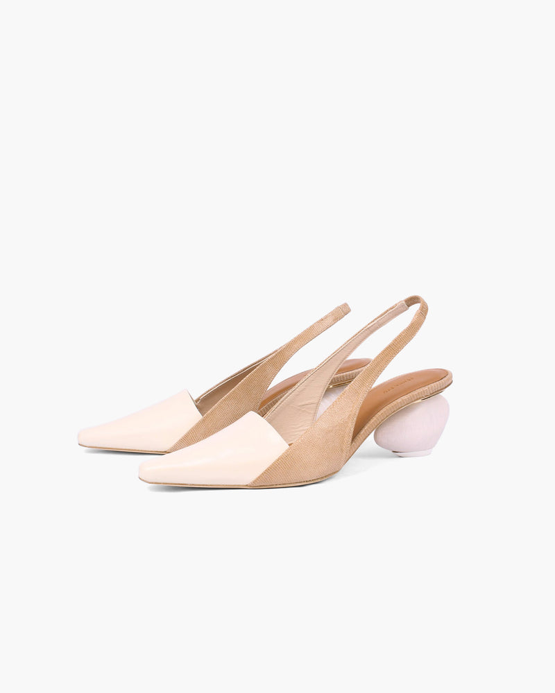 taupe slingbacks