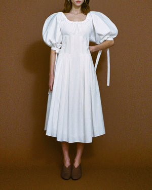 poplin white dress