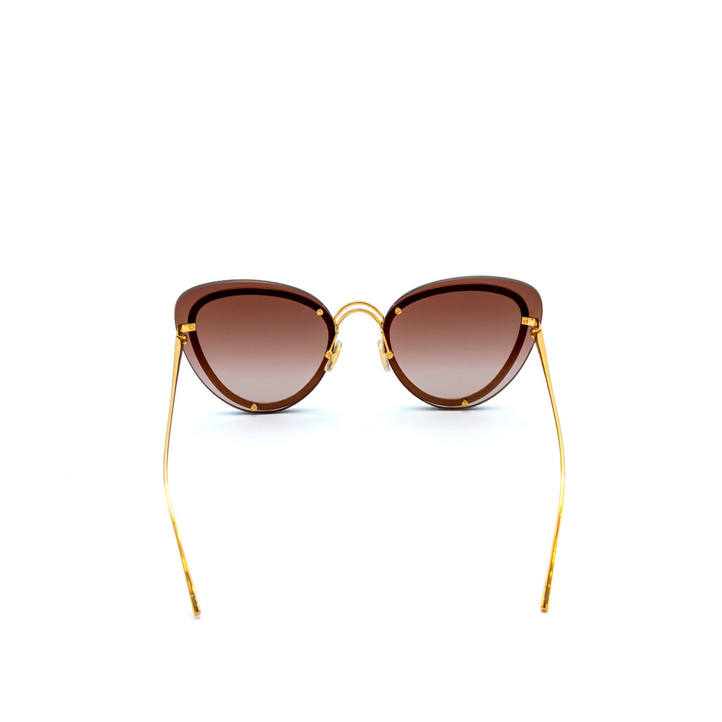 Boucheron Gold and Brown Unisex Cat Eye Sunglasses - InstaRunway.com
