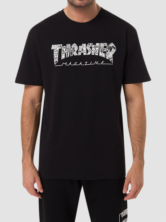 Black and shop white thrasher shirt